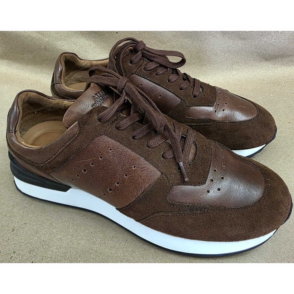 Allen Edmonds (Sz 9.5 D)  Emmett Brown Snuff Leather Lace up Casual Sneaker